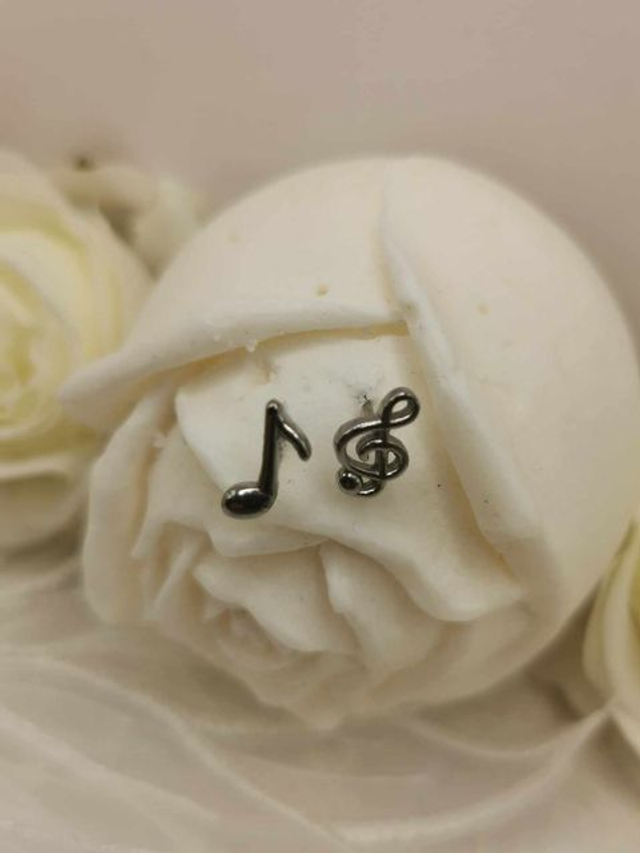 Clous d'oreilles en acier chirurgical – Notes de musique