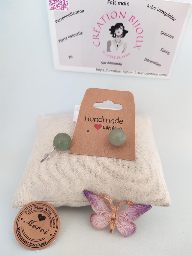 Boucle d'oreille aventurine 