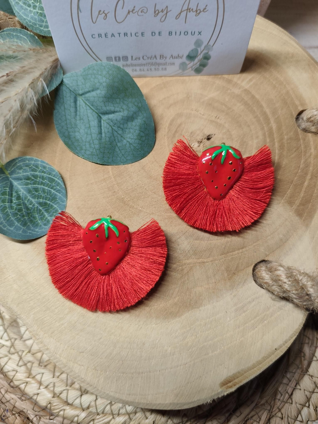 BO MINI BOHEME FRAISE/ POMPONS ROUGE 0000144