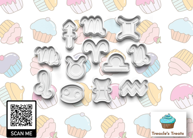 Zodiac Signs Fondant/cookie stamps with cutters