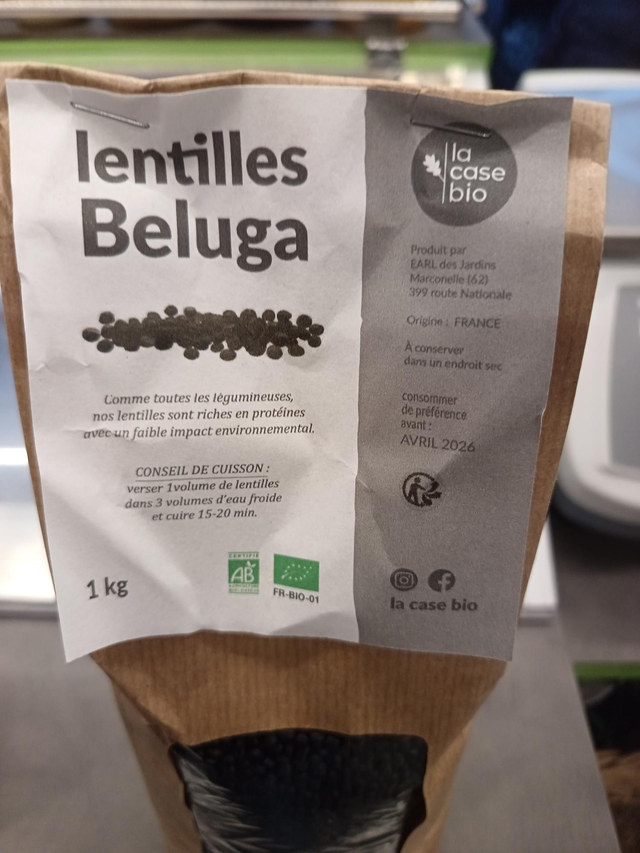 Sachet de lentilles beluga