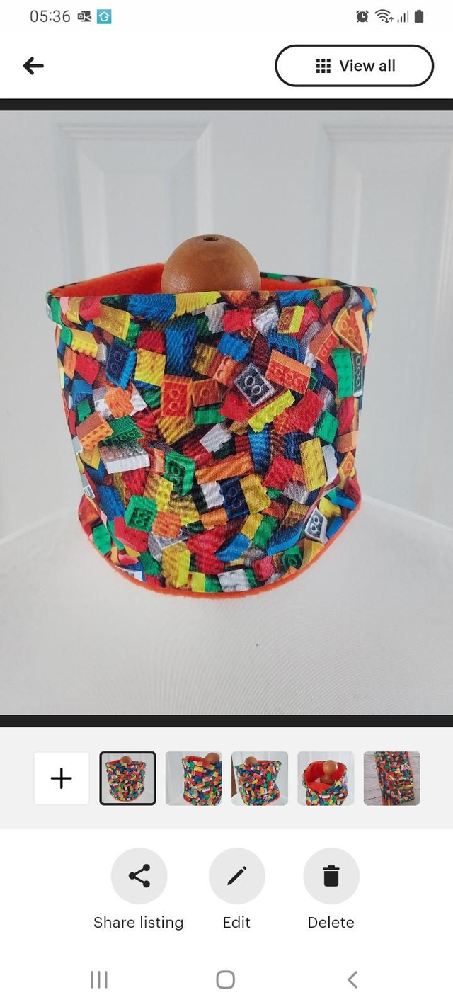 Lego Neck Warmer, Snood with Orange Fleece,