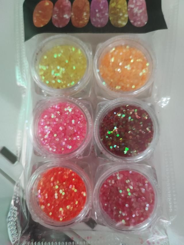 Σετ 6 χρώματα γκλιττερ 