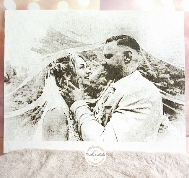 Toile portrait gravée au laser