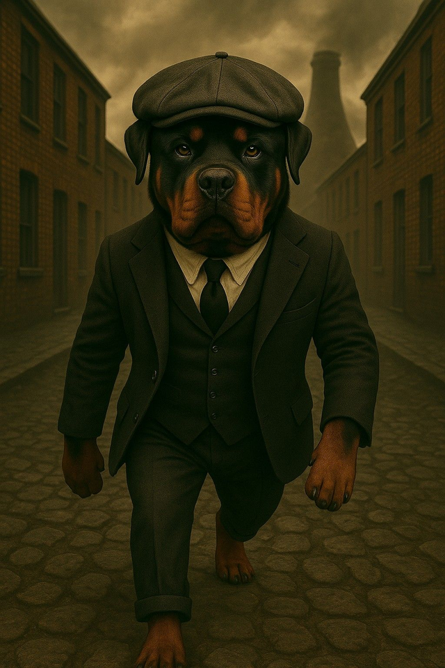 Rotty Framed Canvas Peaky Pooch