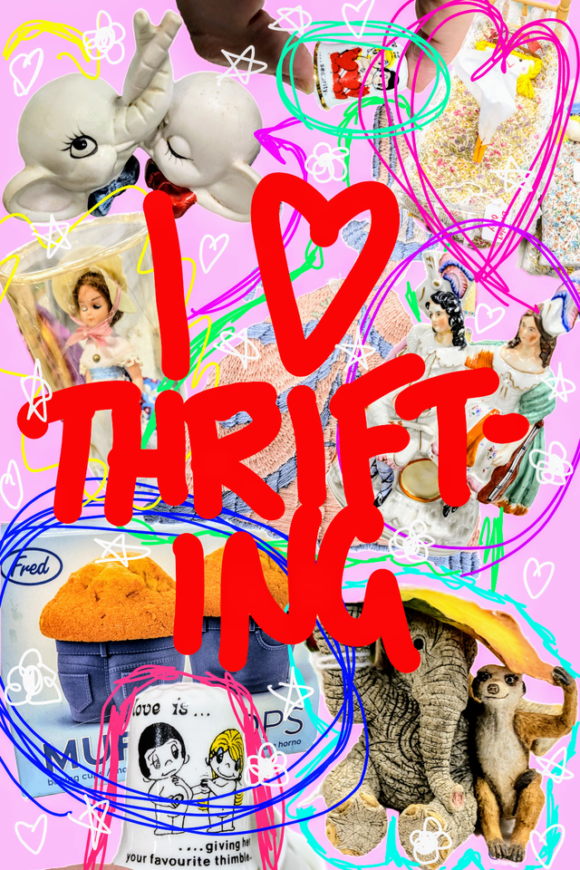 I Heart Thrifting A6 Print