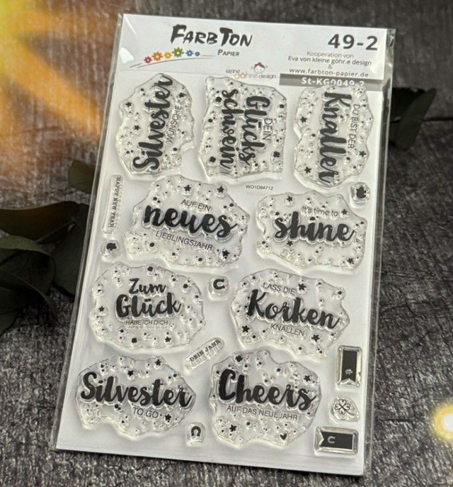 Stempel: ''Wimpelliebe Neues (Lebens) Jahr/ Kleine Göhr.e Design Nr.49-2 Hersteller: Farbton-Design GmbH