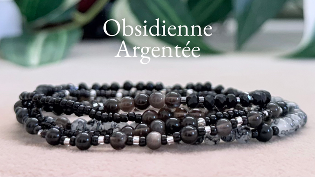 Bracelet | Obsidienne Argentée - Trio