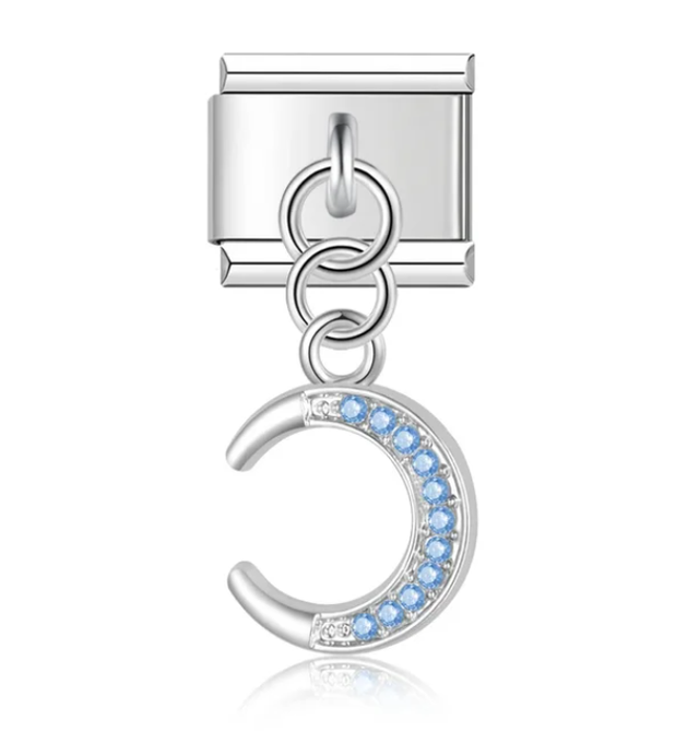 Charm Luna colgante con brillos
