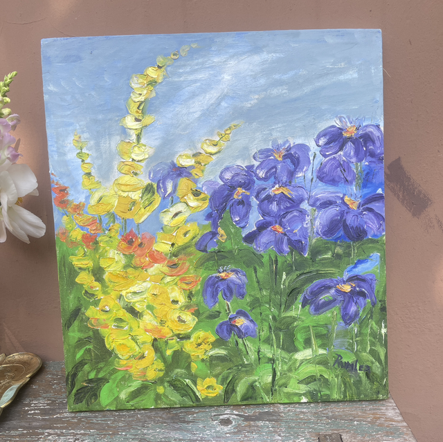 Blumenwiese Künstler Bild Acryl auf Leinwand 