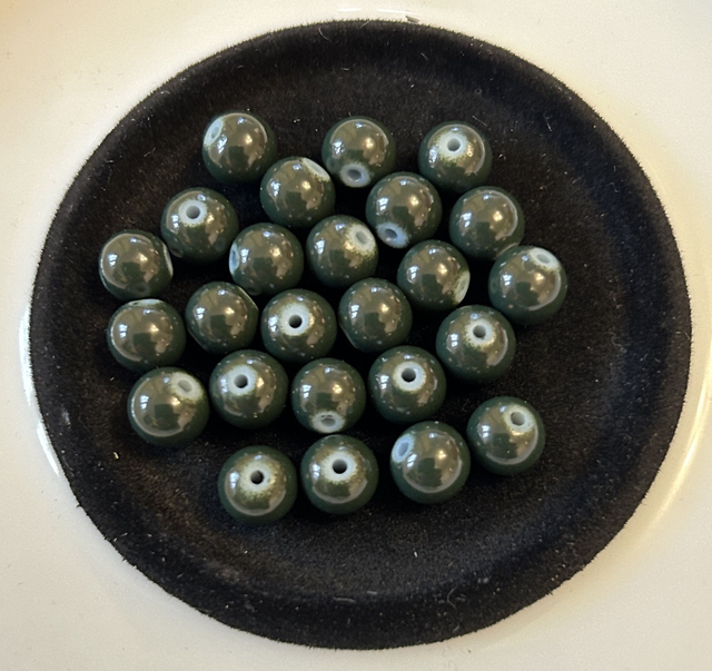Coated beads round military green