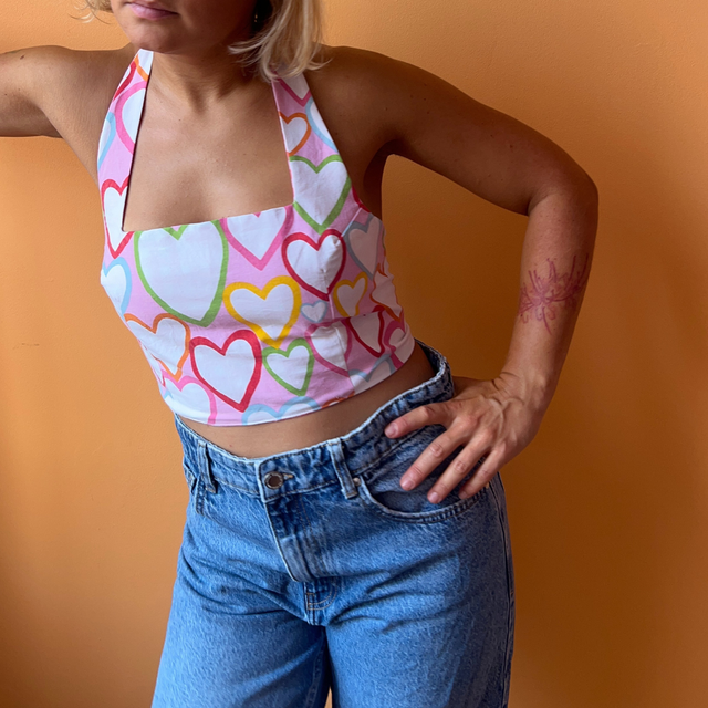 Crop top reversible "Coup de foudre" - M