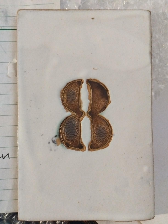 1 CHIFFRE - fond blanc - écriture "mordorée"