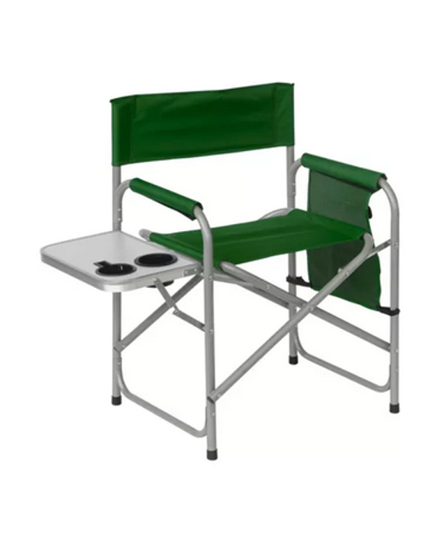 Silla De Camping Playa Plegable Con Mesa Integrada Color Verde