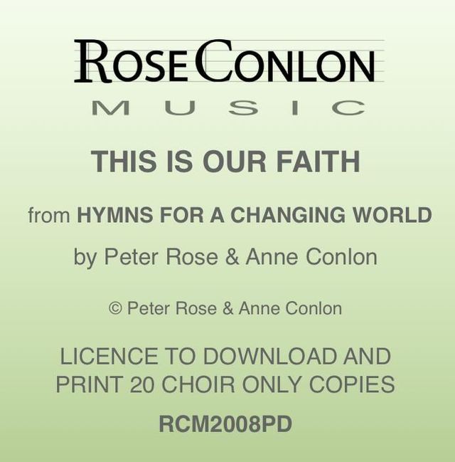 THIS IS OUR FAITH  PDF (Choir Only)
