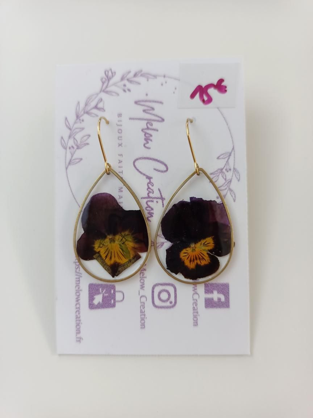 Modèle unique - Gouttes &amp; pensées - Violet &amp; Jaune