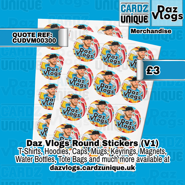 Daz Vlogs (Round Stickers X12)