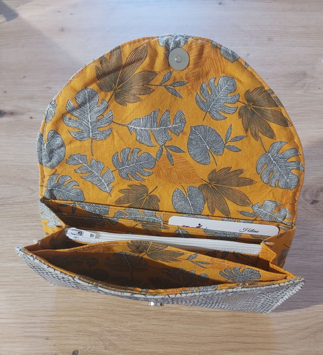 Portefeuille gris fleur