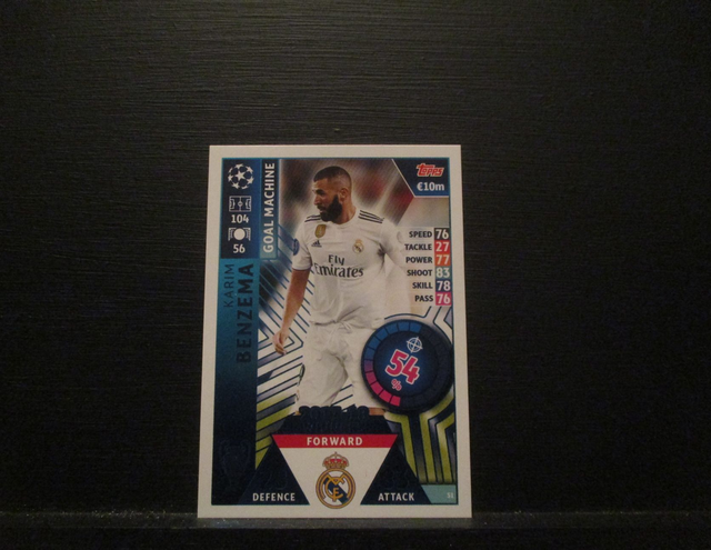 Karim Benzema - UEFA Champions League Match Attax 2018/19 Original Trading Card #51
