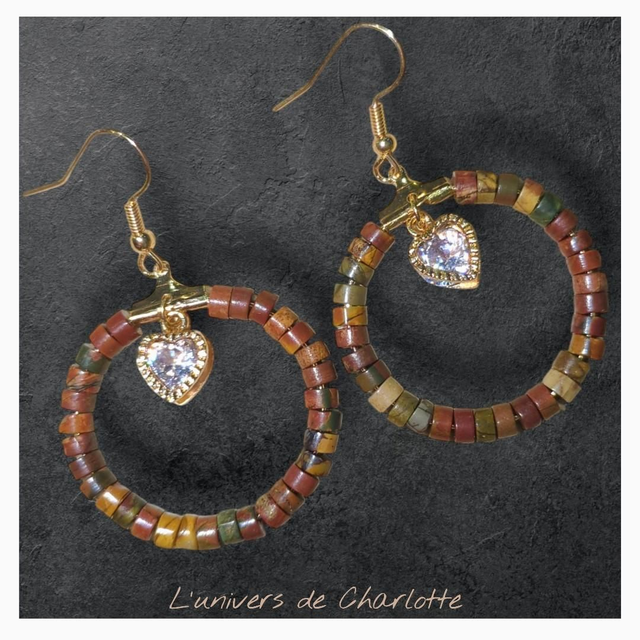 Boucles d'oreilles "Jaspe mokaïte" BO-184