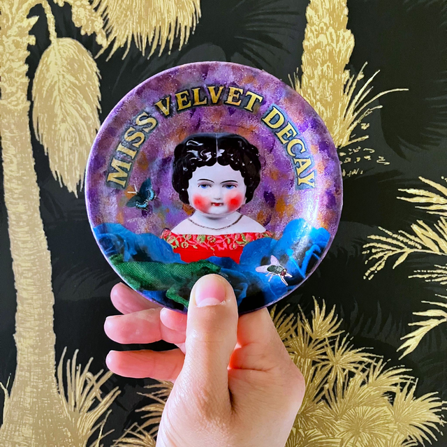 "Miss Velvet Decay" Lilac Upcycled Trinket Dish - House of Frisson