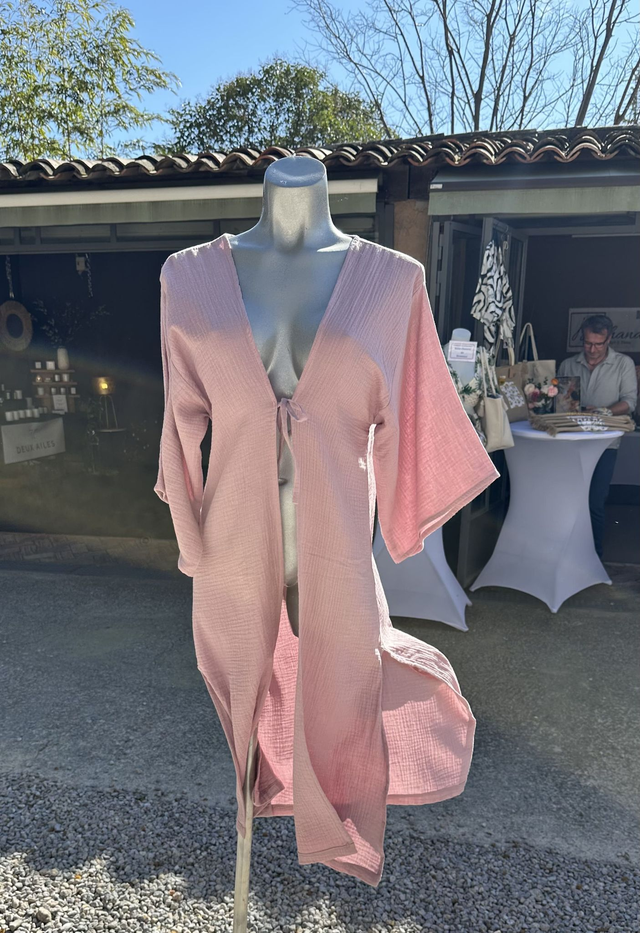 Tunique longue rose pailleté