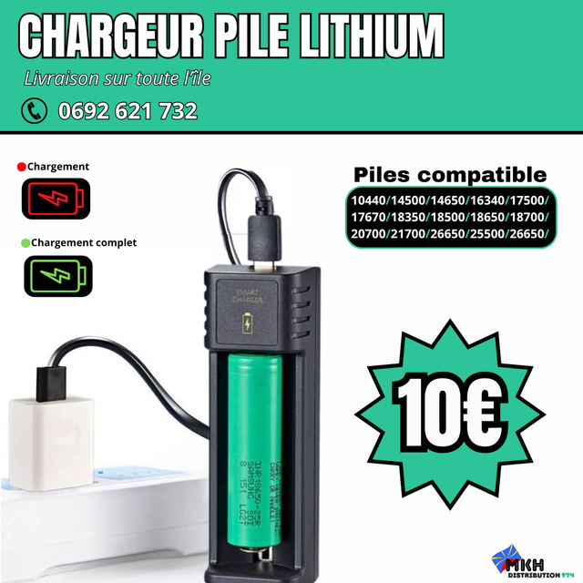 CHARGEUR PILE LITHIUM