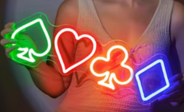 LED lamp neon stijl Poker Kaarten (40x12cm)