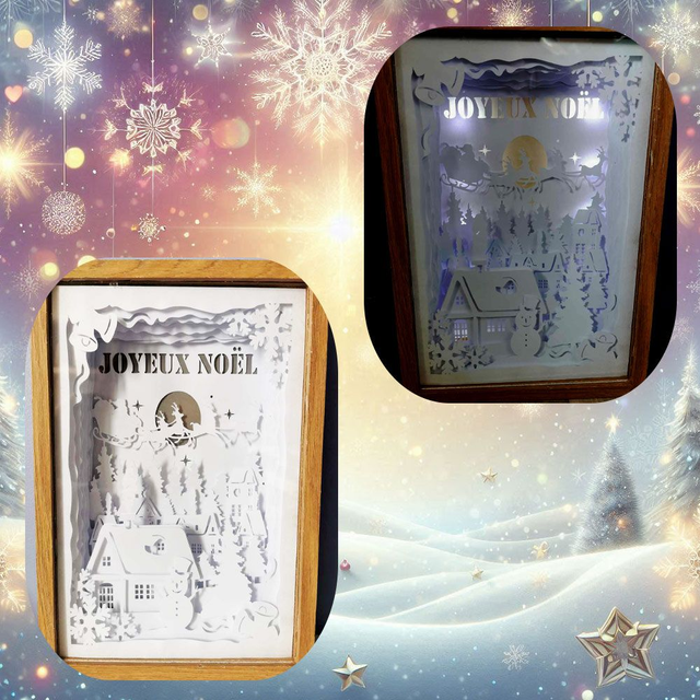 Lightbox &quot;père noël, sapin et village&quot;