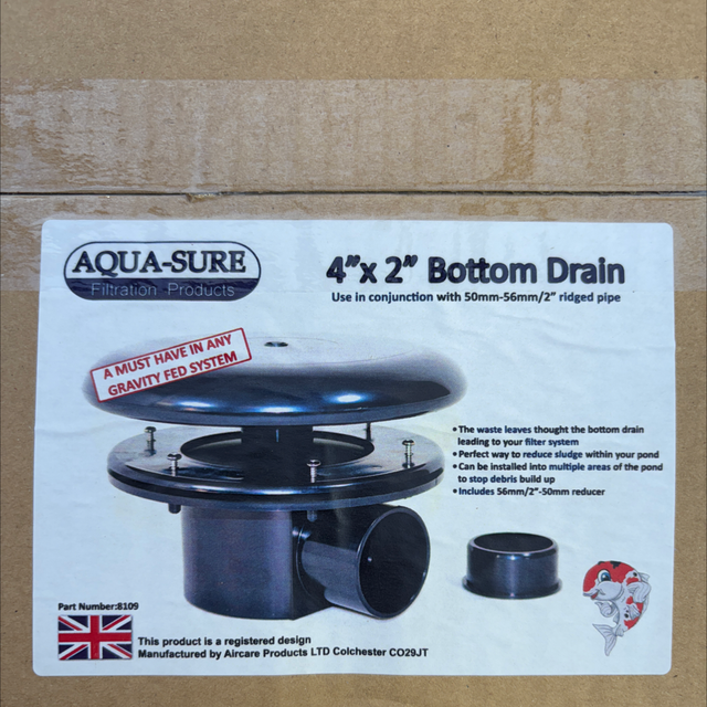 4” x 2” Bottom Drain - use with 50-56mm/2” ridged pipe 