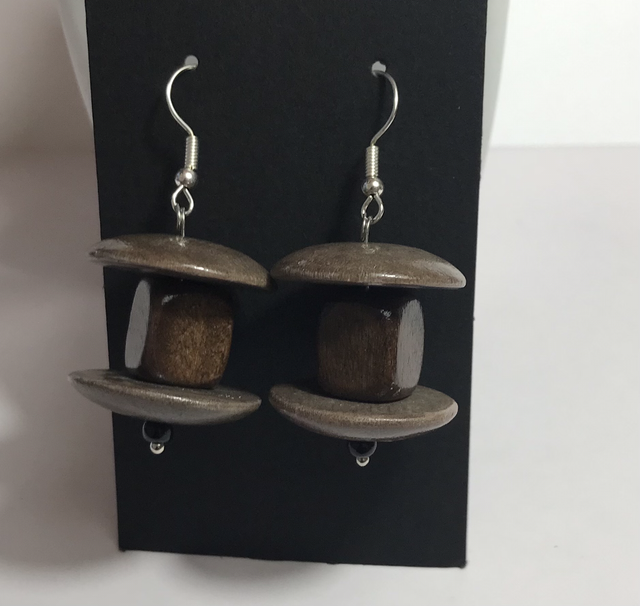 Brown Wood Earrings-BWE5327