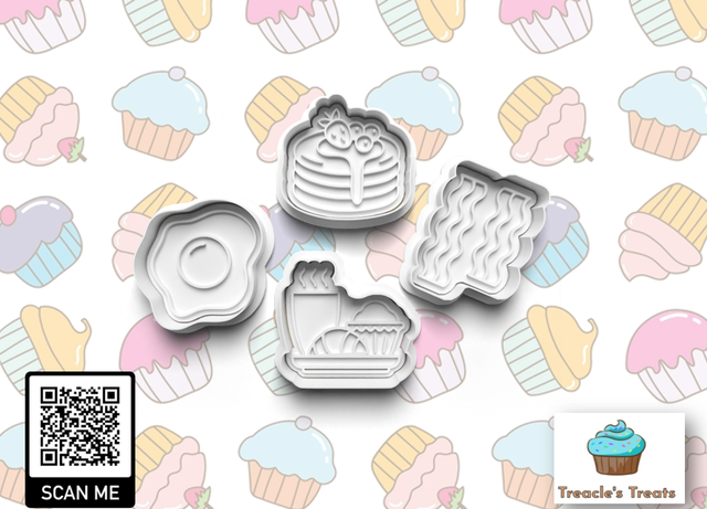 Breakfast Fondant/cookie stamps with cutters
