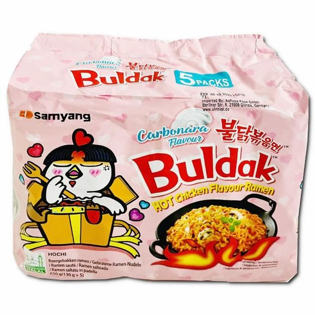 Samyang Pack Of 5x Buldak Carbonara Flavour 130g Hot
