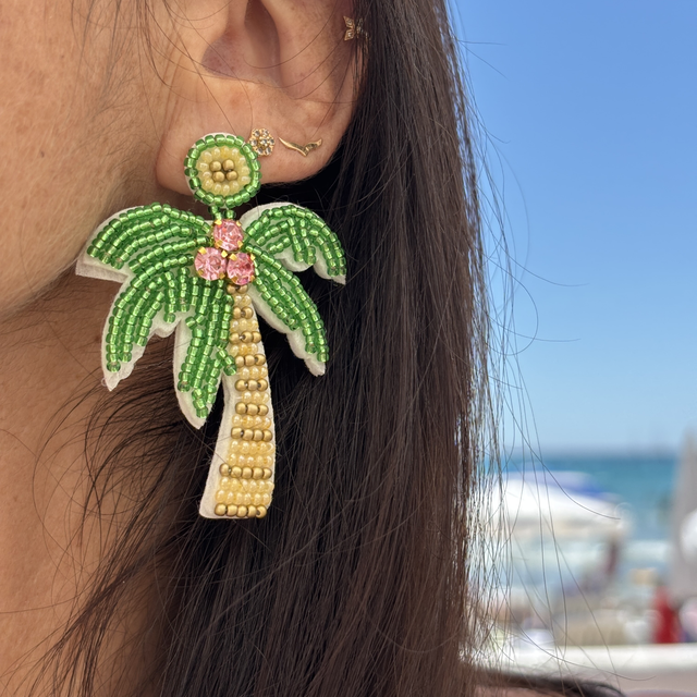 Boucles d’oreilles Palmier vert