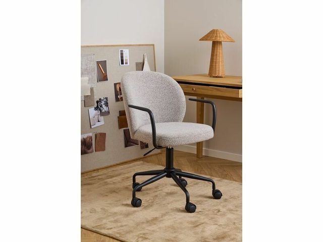 AC Design Chaise de bureau Patricia, avec dossier et accoudoirs rembourrés, beige