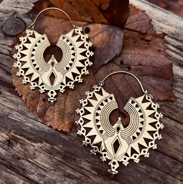 MAGNIFIQUE CRÉOLES DORÉES PIAF INCA MAYA AZTÈQUE 