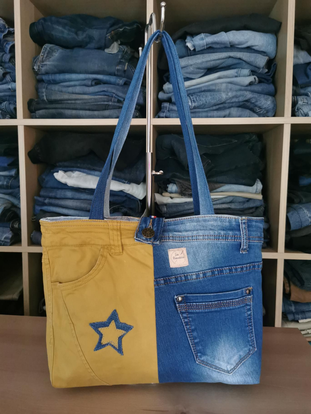 Sac en jeans recyclés #240 - Coloré et fonctionnel