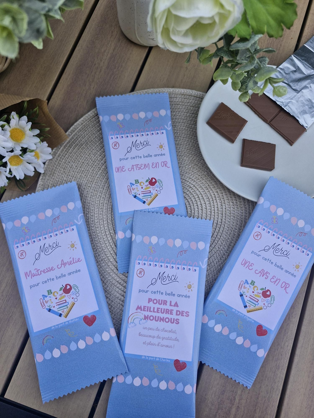 Tablette de chocolat &quot;bloc note&quot;