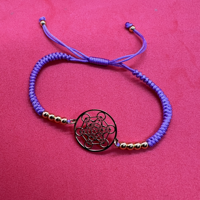 Bracelet Violet & Cube de Métatron – Spiritualité et Harmonie