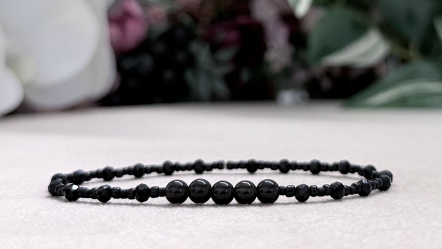 Bracelet | Obsidienne Noire - Éléments Facettés