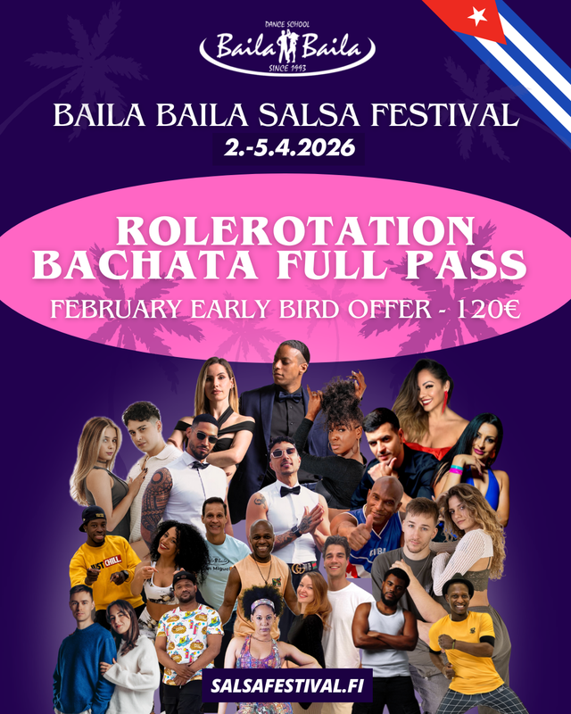Rolerotation Bachata Full Pass - 120€ (Incl. all interm./adv. BACHATA workshops + all parties)