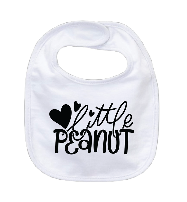LITTLE PEANUT - 0–3 Month Baby Bib – White | Adroit Baby