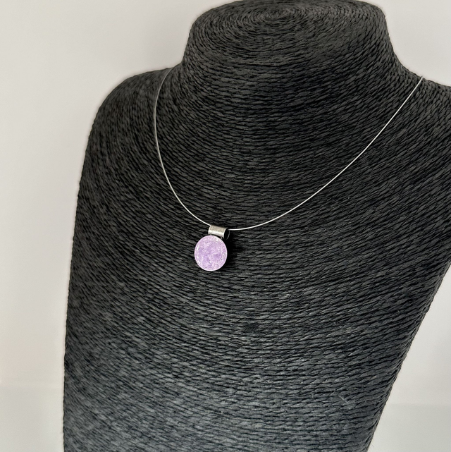 Solitär RIVOLI 14 an Edelstahlreifen, Violet ICE