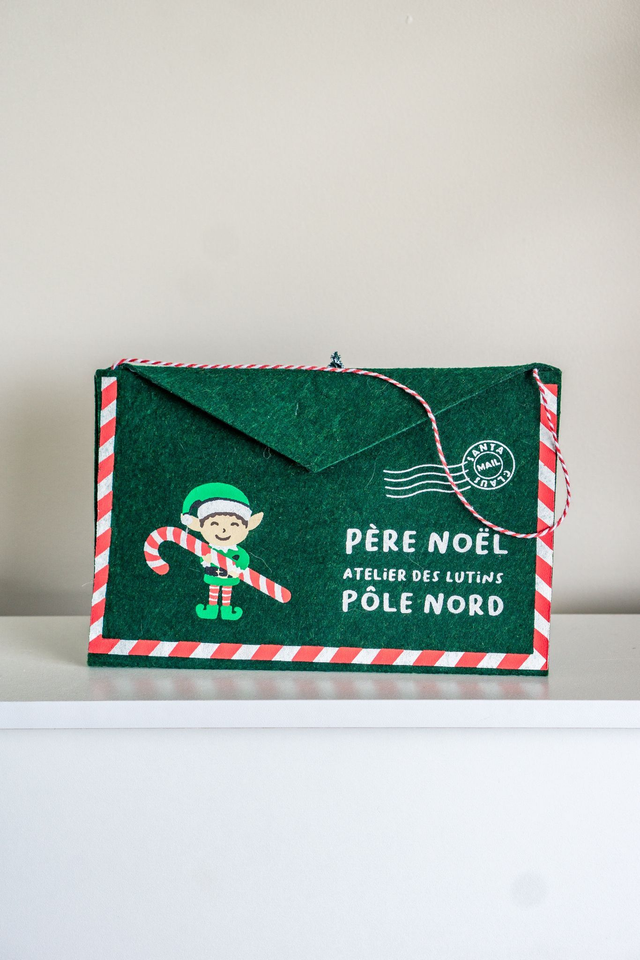 Enveloppe de Noël en feutrine verte