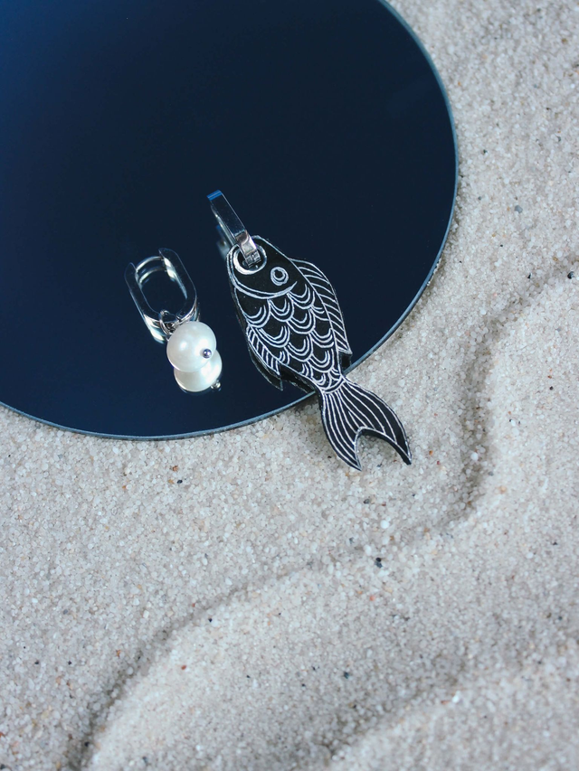 Kolczyki wiszące rybki srebrne