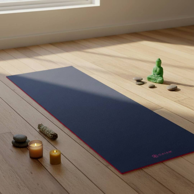 Gaiam Tappetino Yoga Reversibile 3 mm Navy/Pink Pratica Yoga 