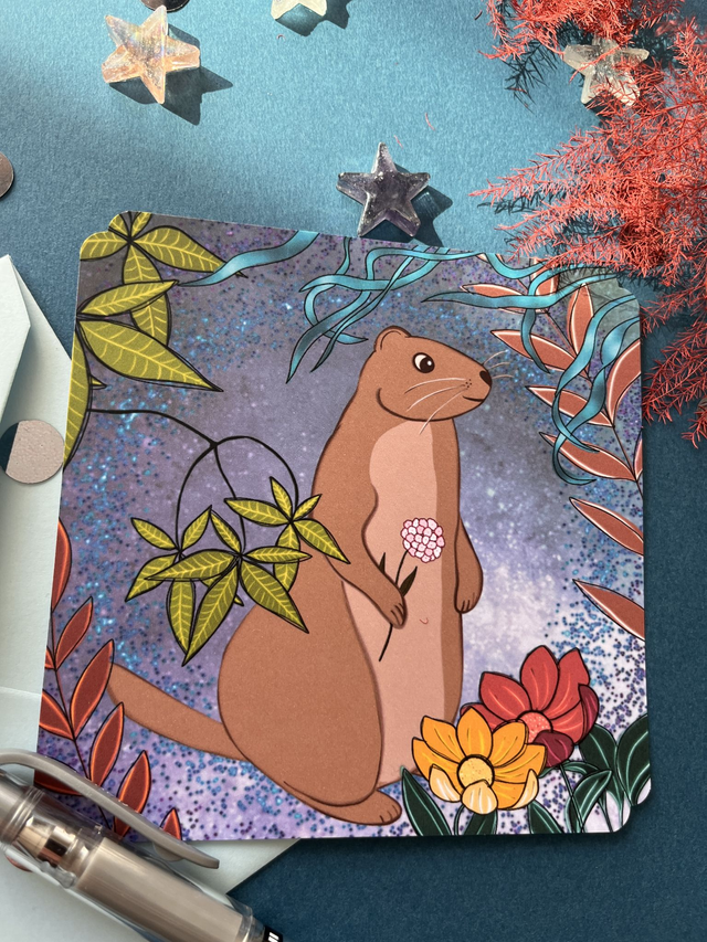 Carte de vœux "Marmotte enchantée"