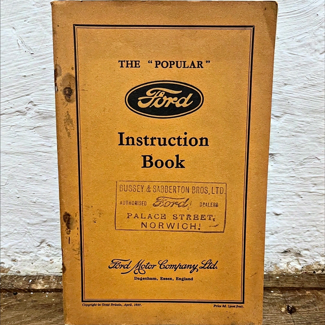 A 1937 “The Popular” Ford Instruction Book 