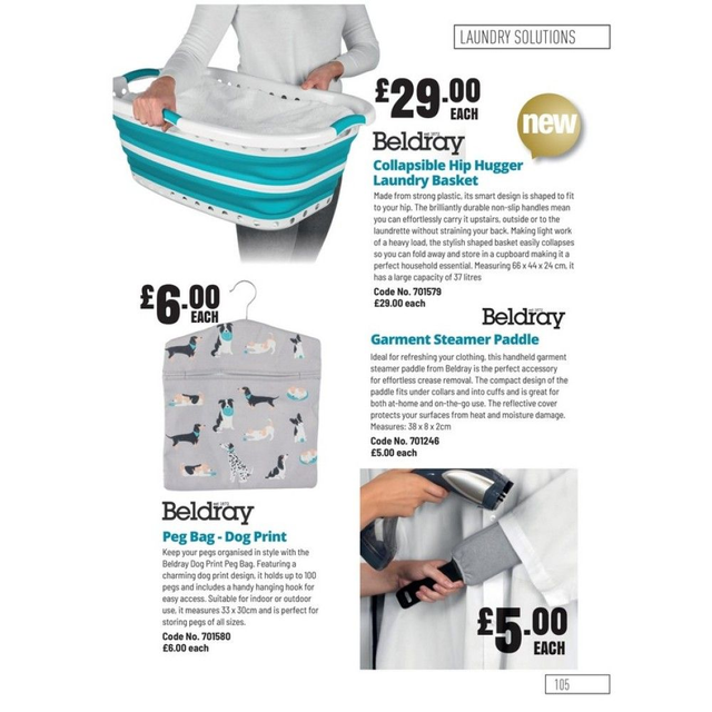 Beldray Collapsible Hip Hugger Laundry Basket