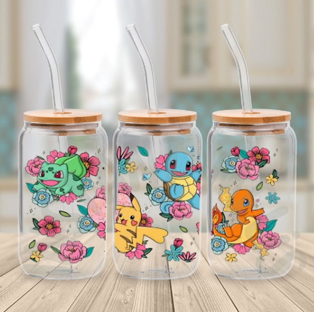 Canette en verre - Pokémon fleuri